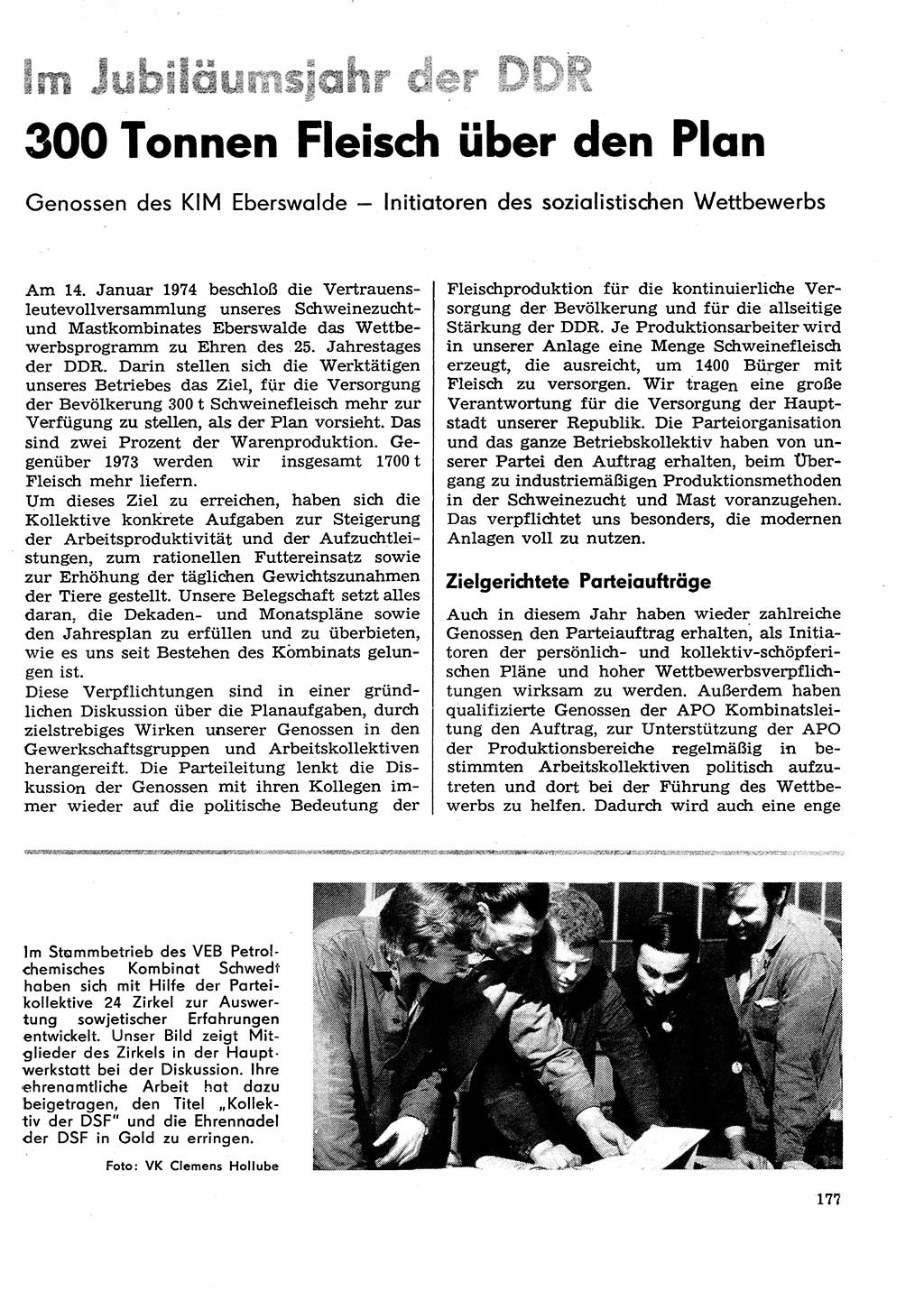 Neuer Weg (NW), Organ des Zentralkomitees (ZK) der SED (Sozialistische Einheitspartei Deutschlands) für Fragen des Parteilebens, 29. Jahrgang [Deutsche Demokratische Republik (DDR)] 1974, Seite 177 (NW ZK SED DDR 1974, S. 177)