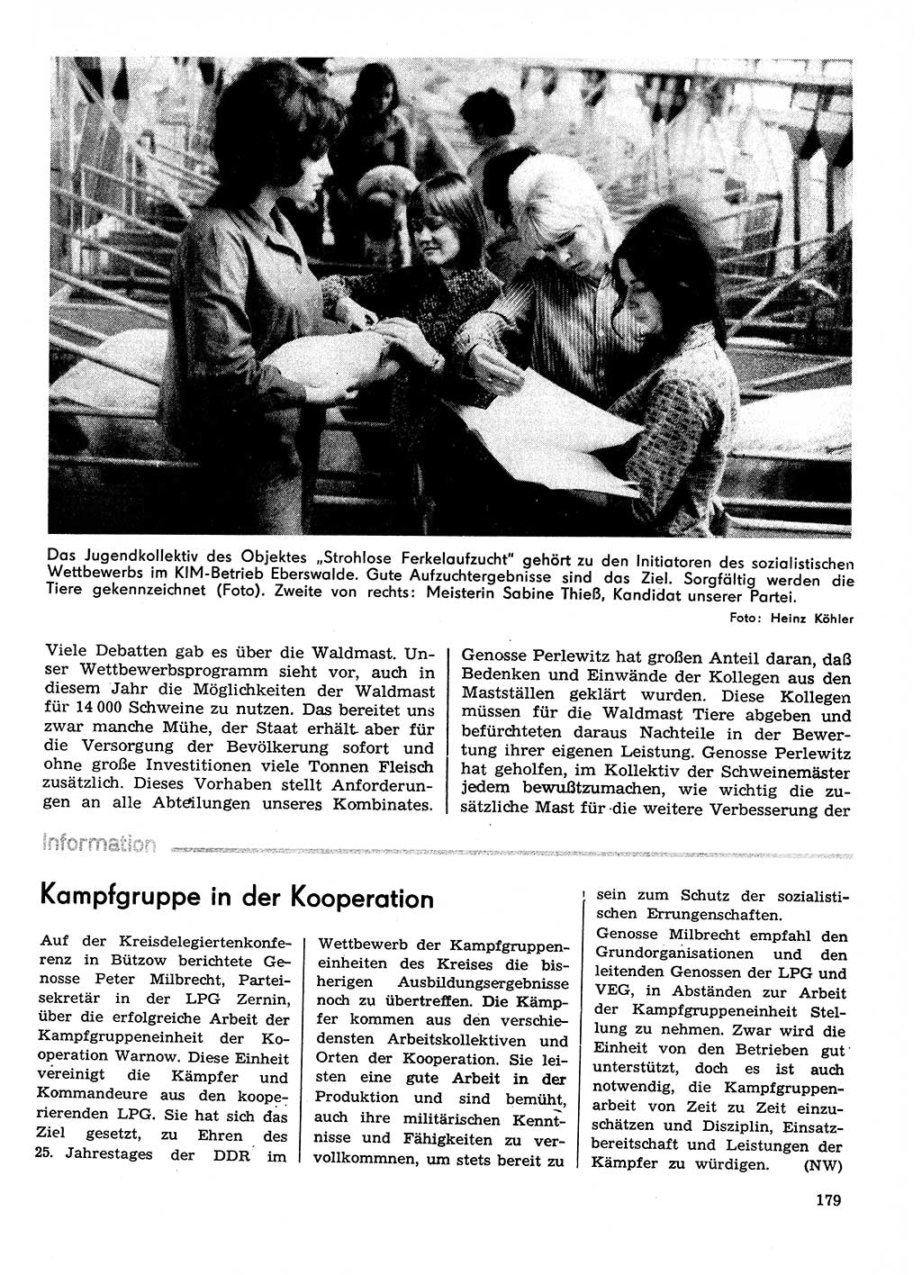 Neuer Weg (NW), Organ des Zentralkomitees (ZK) der SED (Sozialistische Einheitspartei Deutschlands) für Fragen des Parteilebens, 29. Jahrgang [Deutsche Demokratische Republik (DDR)] 1974, Seite 179 (NW ZK SED DDR 1974, S. 179)