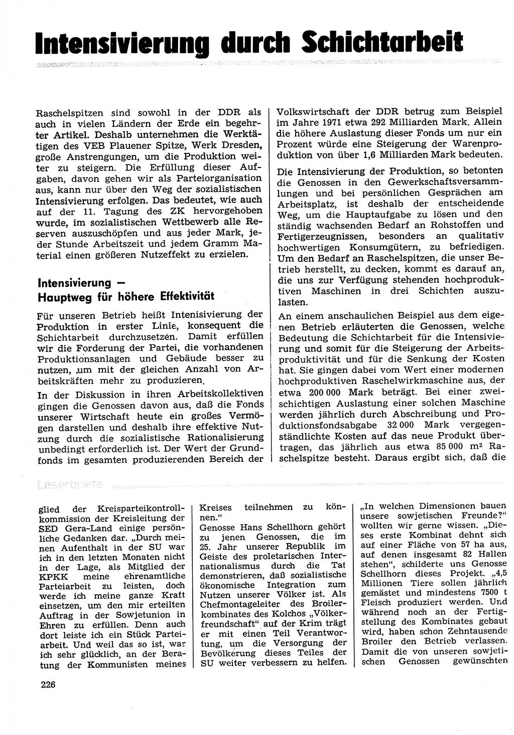 Neuer Weg (NW), Organ des Zentralkomitees (ZK) der SED (Sozialistische Einheitspartei Deutschlands) für Fragen des Parteilebens, 29. Jahrgang [Deutsche Demokratische Republik (DDR)] 1974, Seite 226 (NW ZK SED DDR 1974, S. 226)