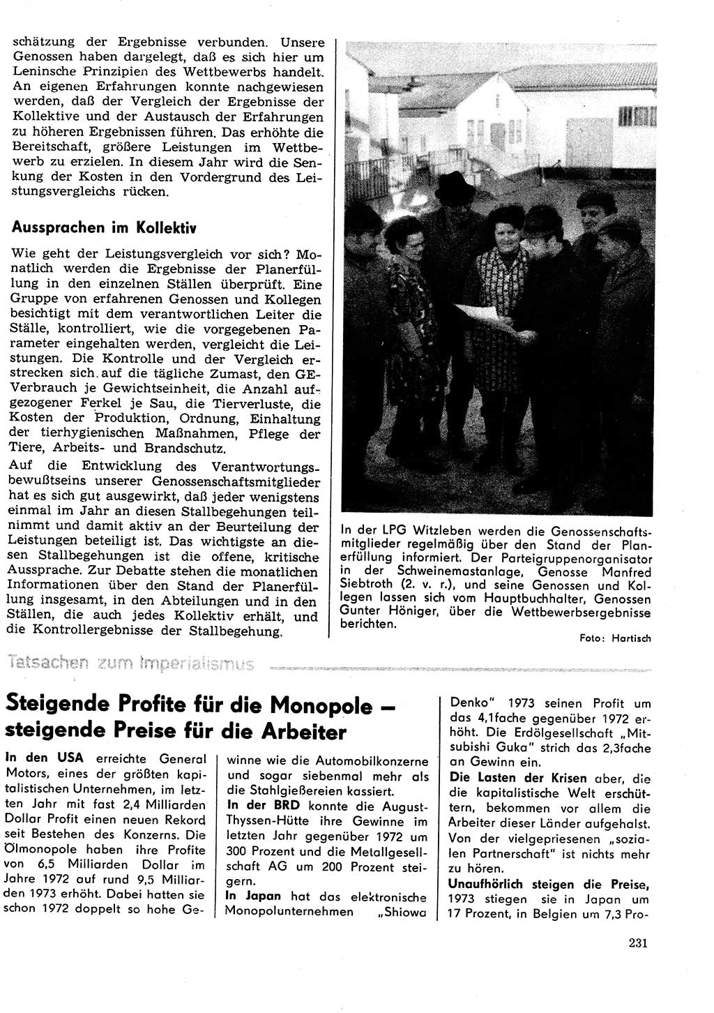 Neuer Weg (NW), Organ des Zentralkomitees (ZK) der SED (Sozialistische Einheitspartei Deutschlands) für Fragen des Parteilebens, 29. Jahrgang [Deutsche Demokratische Republik (DDR)] 1974, Seite 231 (NW ZK SED DDR 1974, S. 231)