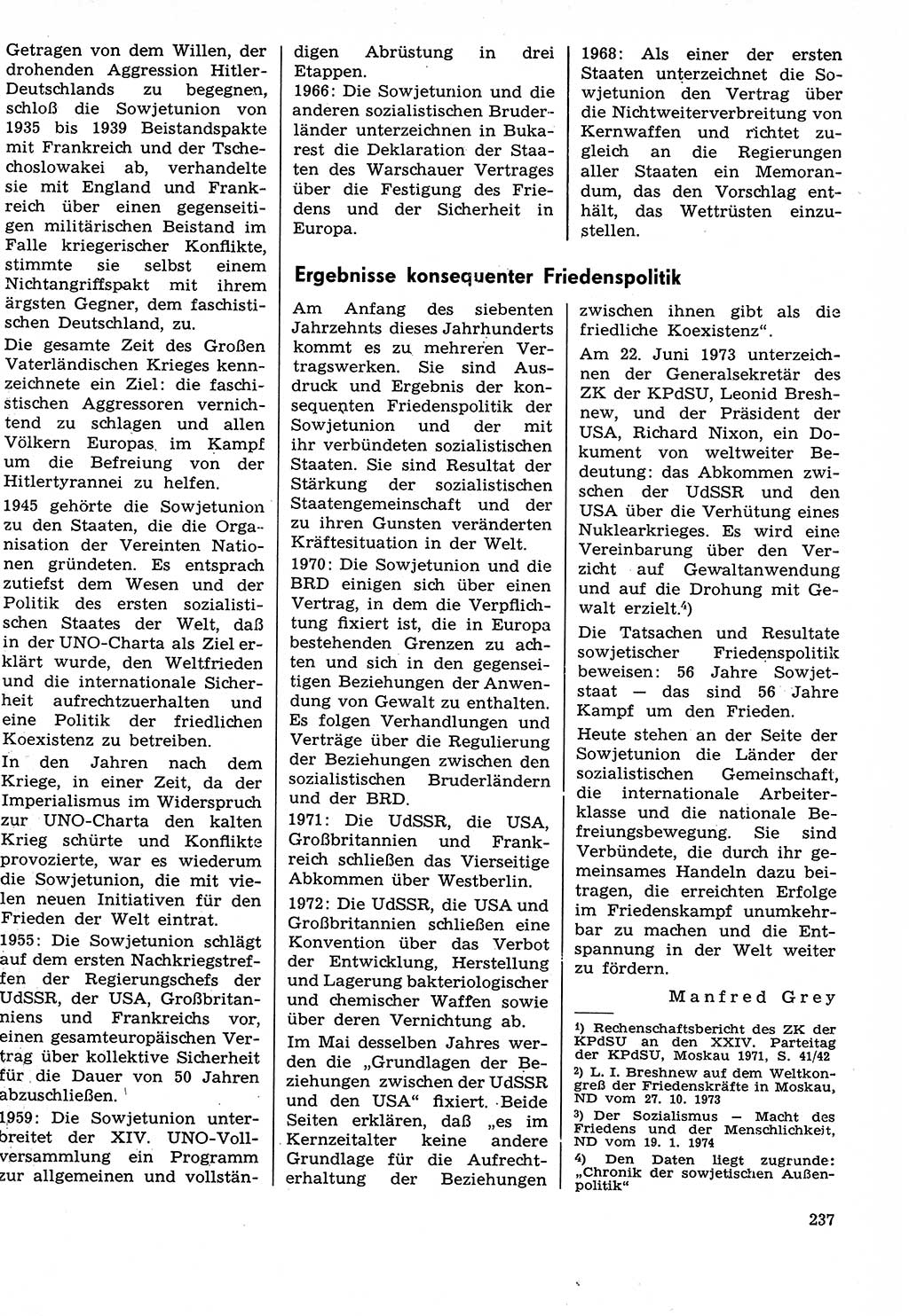 Neuer Weg (NW), Organ des Zentralkomitees (ZK) der SED (Sozialistische Einheitspartei Deutschlands) für Fragen des Parteilebens, 29. Jahrgang [Deutsche Demokratische Republik (DDR)] 1974, Seite 237 (NW ZK SED DDR 1974, S. 237)