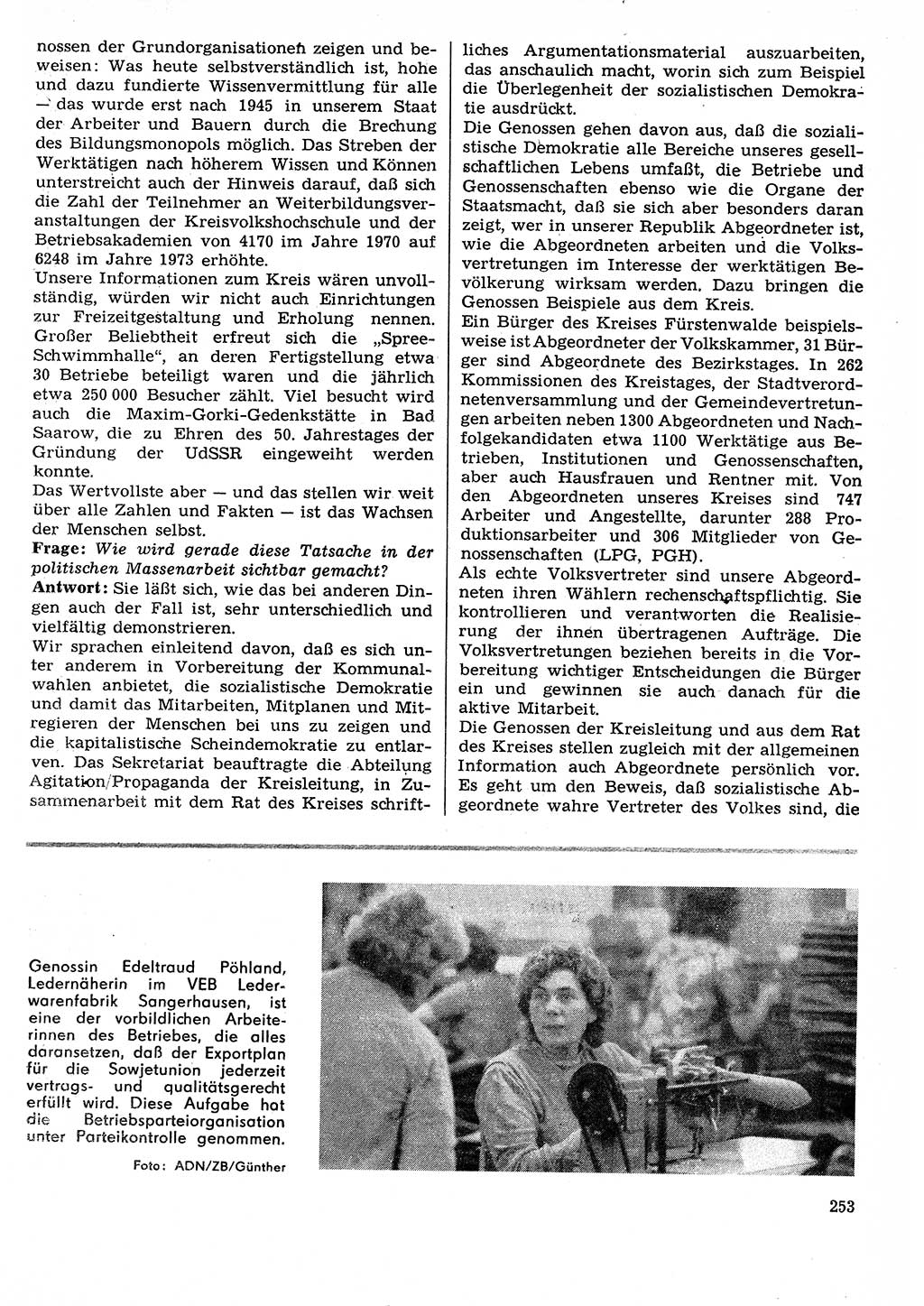 Neuer Weg (NW), Organ des Zentralkomitees (ZK) der SED (Sozialistische Einheitspartei Deutschlands) für Fragen des Parteilebens, 29. Jahrgang [Deutsche Demokratische Republik (DDR)] 1974, Seite 253 (NW ZK SED DDR 1974, S. 253)