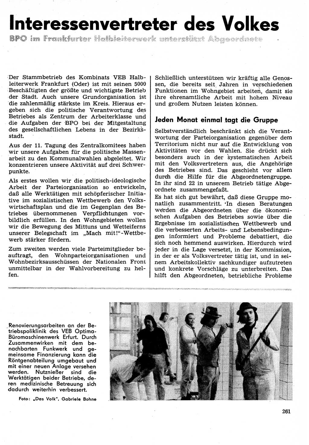 Neuer Weg (NW), Organ des Zentralkomitees (ZK) der SED (Sozialistische Einheitspartei Deutschlands) für Fragen des Parteilebens, 29. Jahrgang [Deutsche Demokratische Republik (DDR)] 1974, Seite 261 (NW ZK SED DDR 1974, S. 261)