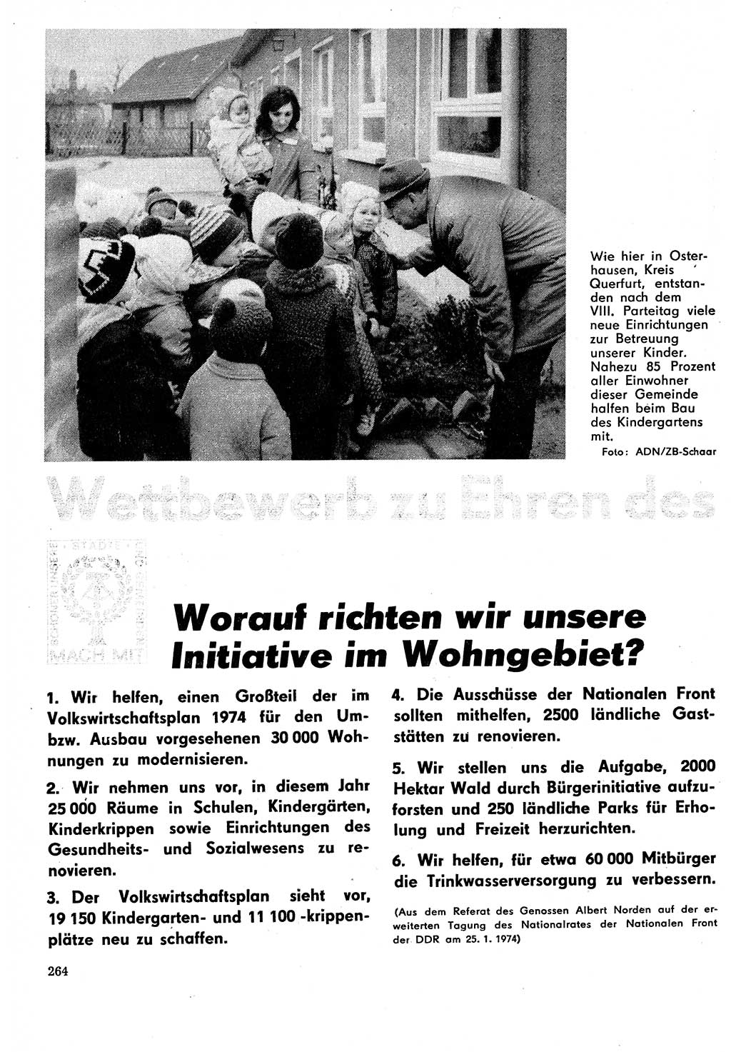 Neuer Weg (NW), Organ des Zentralkomitees (ZK) der SED (Sozialistische Einheitspartei Deutschlands) für Fragen des Parteilebens, 29. Jahrgang [Deutsche Demokratische Republik (DDR)] 1974, Seite 264 (NW ZK SED DDR 1974, S. 264)