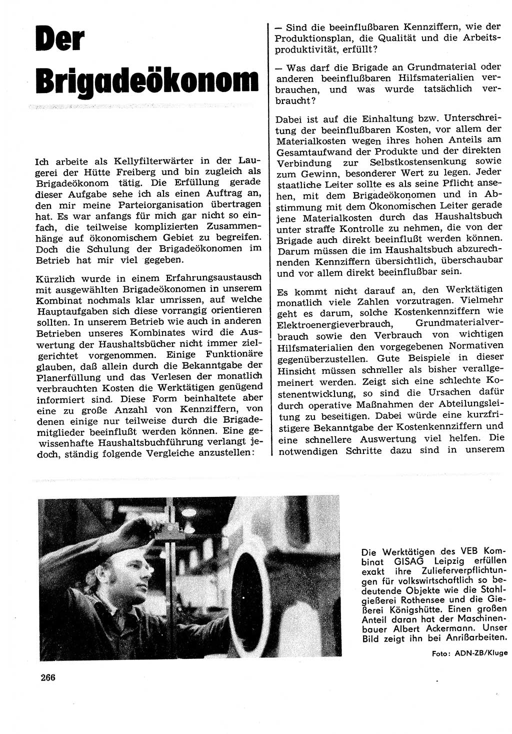 Neuer Weg (NW), Organ des Zentralkomitees (ZK) der SED (Sozialistische Einheitspartei Deutschlands) für Fragen des Parteilebens, 29. Jahrgang [Deutsche Demokratische Republik (DDR)] 1974, Seite 266 (NW ZK SED DDR 1974, S. 266)