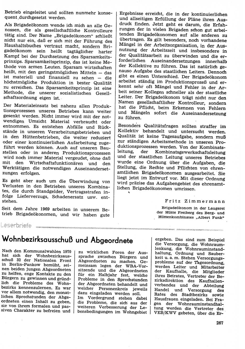 Neuer Weg (NW), Organ des Zentralkomitees (ZK) der SED (Sozialistische Einheitspartei Deutschlands) fÃ¼r Fragen des Parteilebens, 29. Jahrgang [Deutsche Demokratische Republik (DDR)] 1974, Seite 267 (NW ZK SED DDR 1974, S. 267)