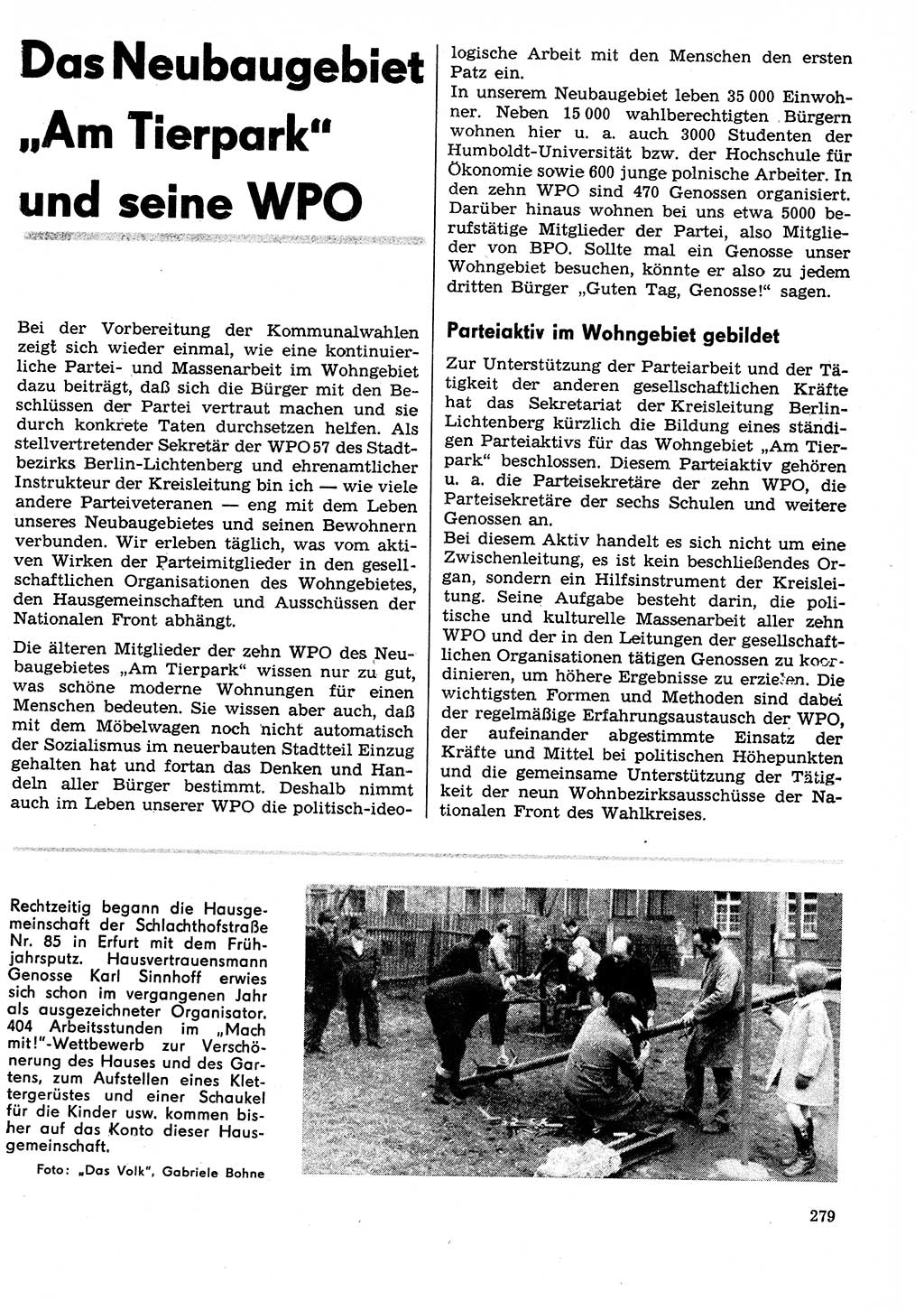 Neuer Weg (NW), Organ des Zentralkomitees (ZK) der SED (Sozialistische Einheitspartei Deutschlands) für Fragen des Parteilebens, 29. Jahrgang [Deutsche Demokratische Republik (DDR)] 1974, Seite 279 (NW ZK SED DDR 1974, S. 279)