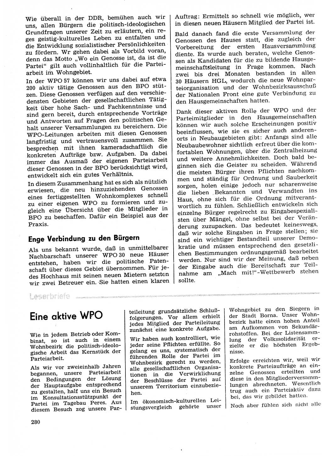 Neuer Weg (NW), Organ des Zentralkomitees (ZK) der SED (Sozialistische Einheitspartei Deutschlands) für Fragen des Parteilebens, 29. Jahrgang [Deutsche Demokratische Republik (DDR)] 1974, Seite 280 (NW ZK SED DDR 1974, S. 280)