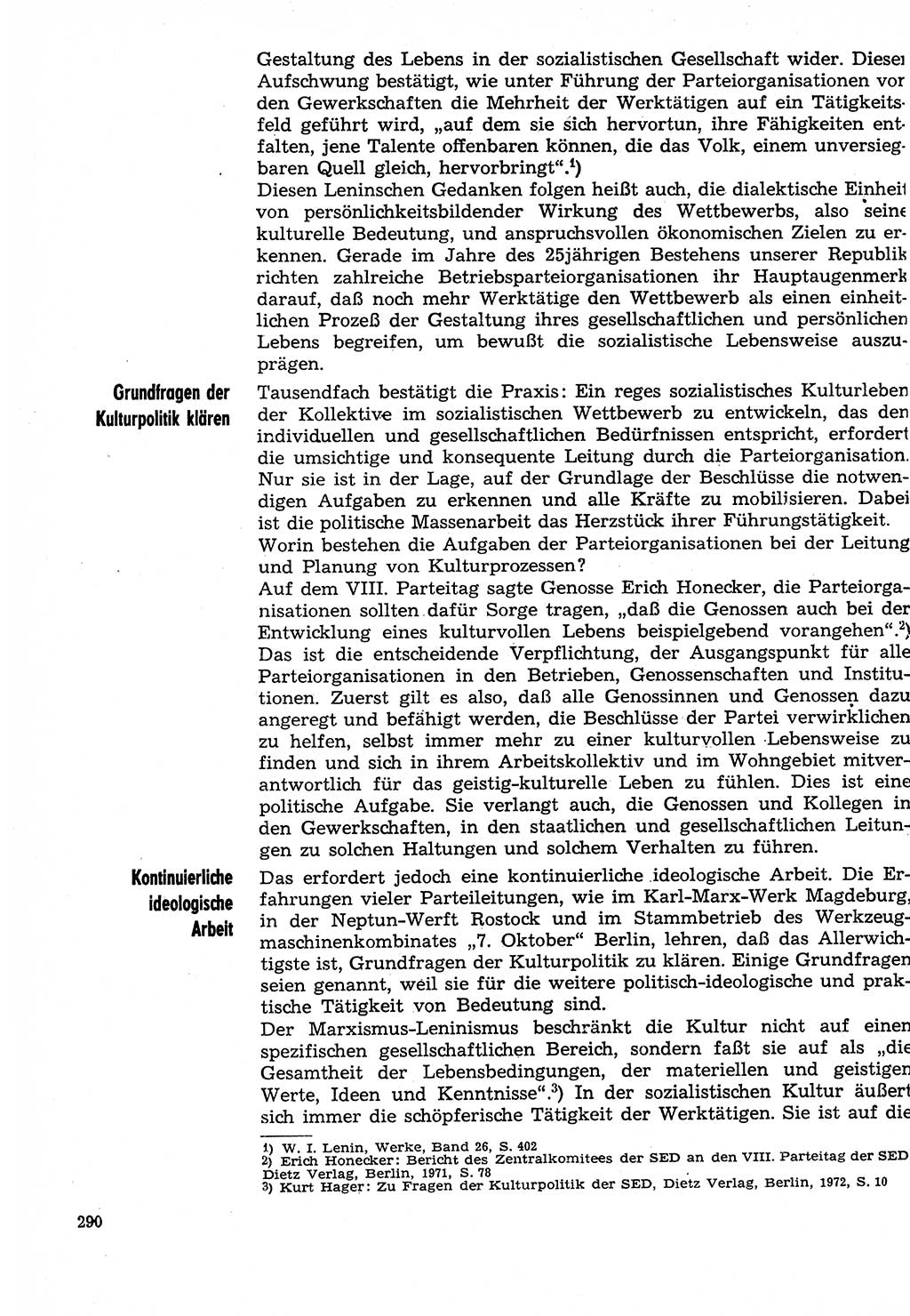 Neuer Weg (NW), Organ des Zentralkomitees (ZK) der SED (Sozialistische Einheitspartei Deutschlands) für Fragen des Parteilebens, 29. Jahrgang [Deutsche Demokratische Republik (DDR)] 1974, Seite 290 (NW ZK SED DDR 1974, S. 290)