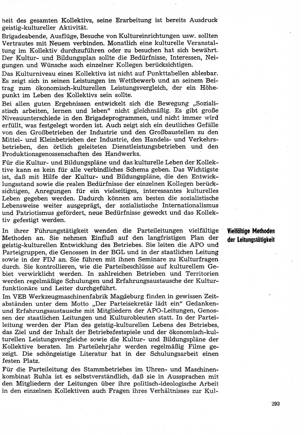 Neuer Weg (NW), Organ des Zentralkomitees (ZK) der SED (Sozialistische Einheitspartei Deutschlands) für Fragen des Parteilebens, 29. Jahrgang [Deutsche Demokratische Republik (DDR)] 1974, Seite 293 (NW ZK SED DDR 1974, S. 293)