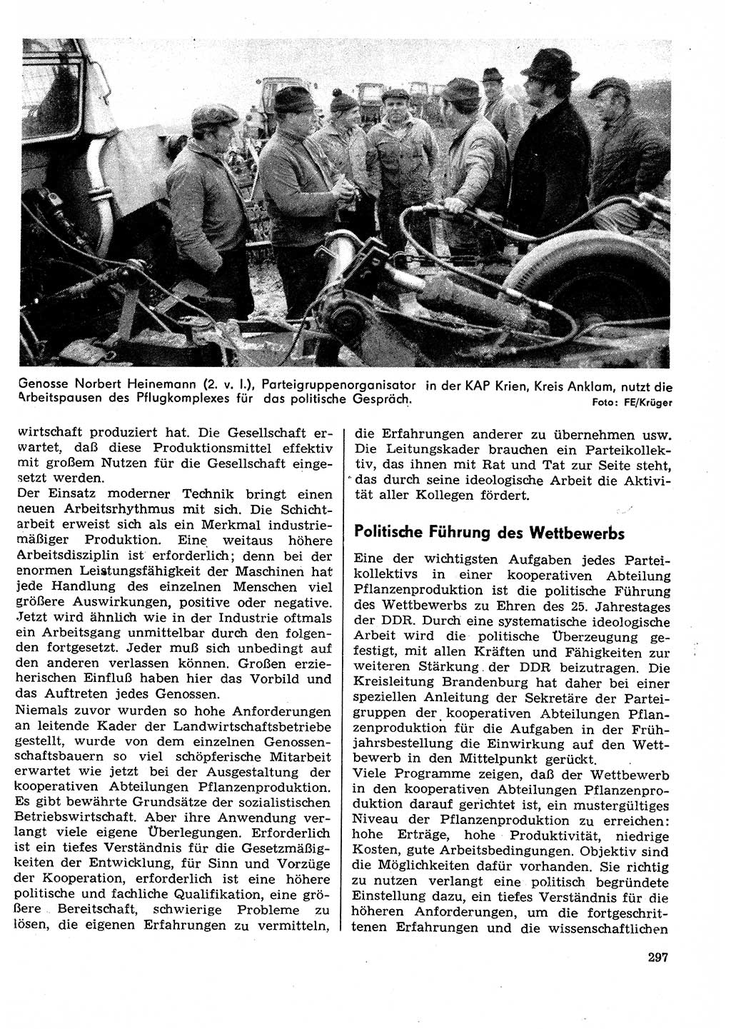 Neuer Weg (NW), Organ des Zentralkomitees (ZK) der SED (Sozialistische Einheitspartei Deutschlands) für Fragen des Parteilebens, 29. Jahrgang [Deutsche Demokratische Republik (DDR)] 1974, Seite 297 (NW ZK SED DDR 1974, S. 297)
