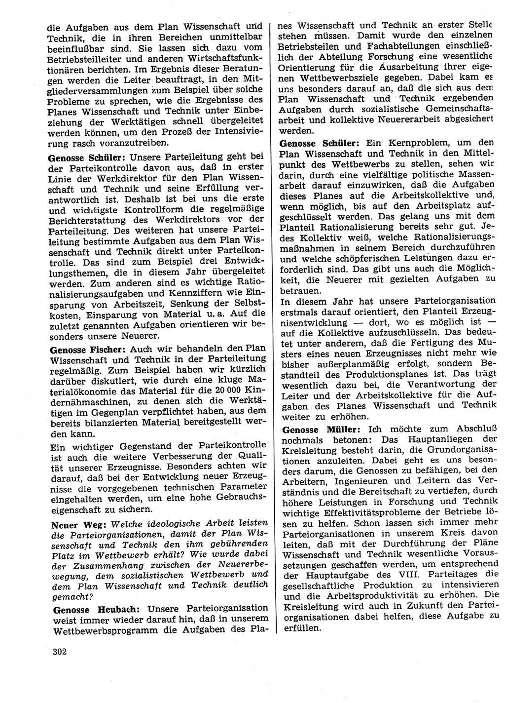 Neuer Weg (NW), Organ des Zentralkomitees (ZK) der SED (Sozialistische Einheitspartei Deutschlands) für Fragen des Parteilebens, 29. Jahrgang [Deutsche Demokratische Republik (DDR)] 1974, Seite 302 (NW ZK SED DDR 1974, S. 302)