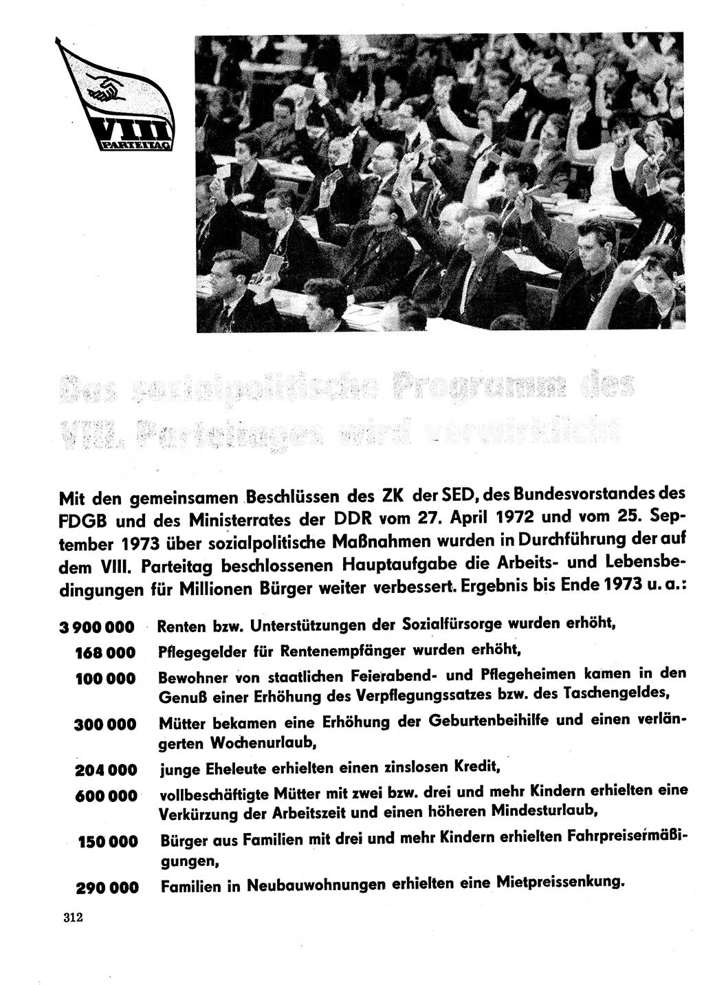 Neuer Weg (NW), Organ des Zentralkomitees (ZK) der SED (Sozialistische Einheitspartei Deutschlands) für Fragen des Parteilebens, 29. Jahrgang [Deutsche Demokratische Republik (DDR)] 1974, Seite 312 (NW ZK SED DDR 1974, S. 312)