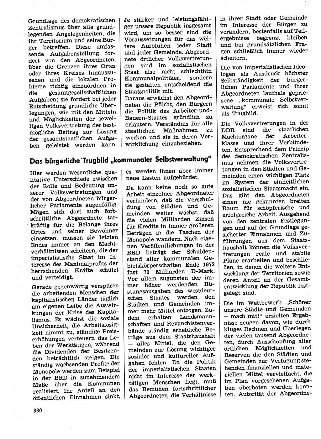 Neuer Weg (NW), Organ des Zentralkomitees (ZK) der SED (Sozialistische Einheitspartei Deutschlands) für Fragen des Parteilebens, 29. Jahrgang [Deutsche Demokratische Republik (DDR)] 1974, Seite 330 (NW ZK SED DDR 1974, S. 330)
