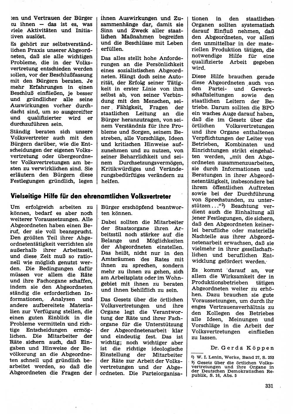 Neuer Weg (NW), Organ des Zentralkomitees (ZK) der SED (Sozialistische Einheitspartei Deutschlands) für Fragen des Parteilebens, 29. Jahrgang [Deutsche Demokratische Republik (DDR)] 1974, Seite 331 (NW ZK SED DDR 1974, S. 331)