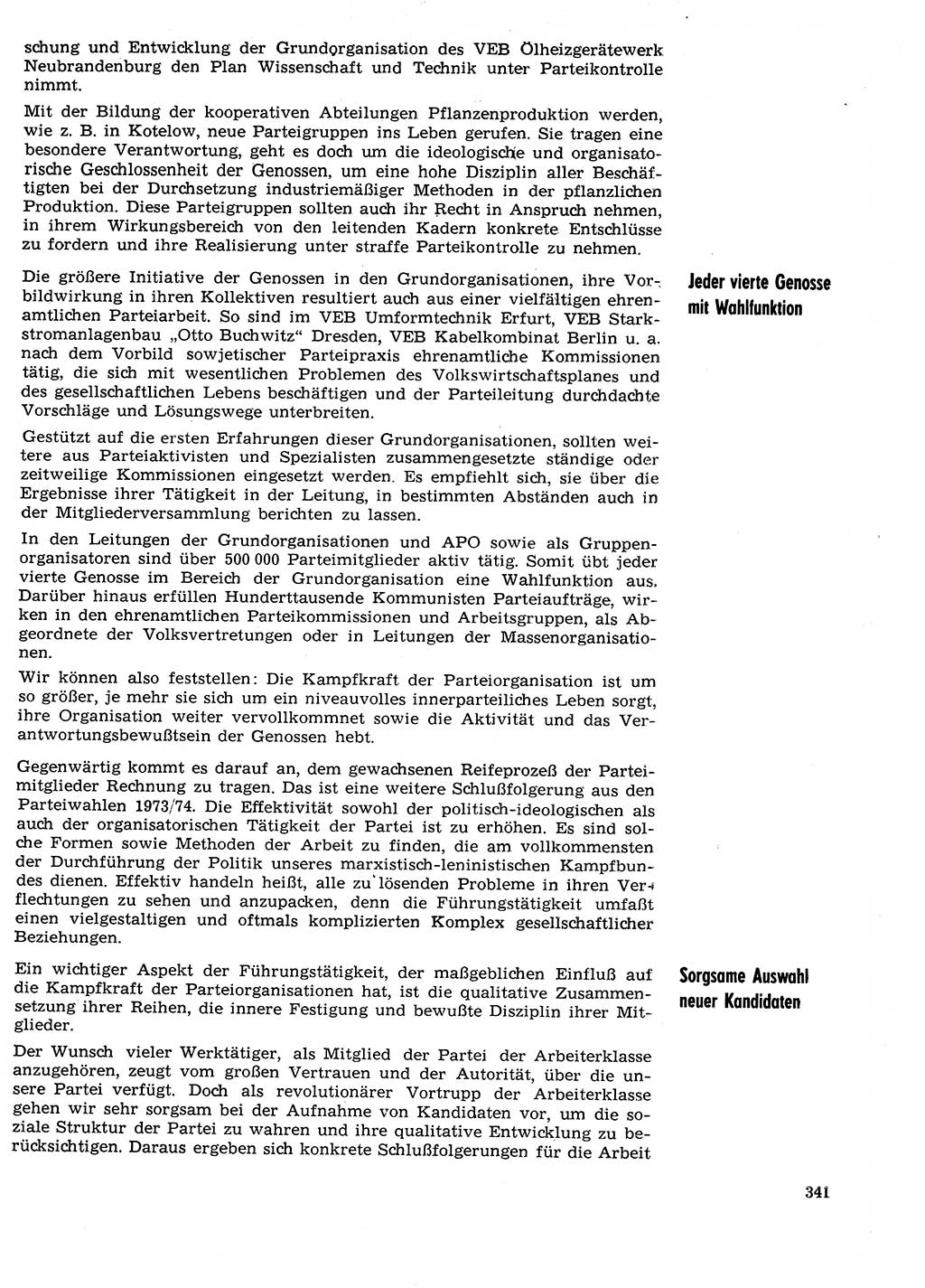 Neuer Weg (NW), Organ des Zentralkomitees (ZK) der SED (Sozialistische Einheitspartei Deutschlands) für Fragen des Parteilebens, 29. Jahrgang [Deutsche Demokratische Republik (DDR)] 1974, Seite 341 (NW ZK SED DDR 1974, S. 341)