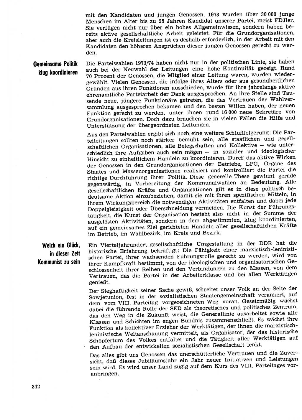 Neuer Weg (NW), Organ des Zentralkomitees (ZK) der SED (Sozialistische Einheitspartei Deutschlands) für Fragen des Parteilebens, 29. Jahrgang [Deutsche Demokratische Republik (DDR)] 1974, Seite 342 (NW ZK SED DDR 1974, S. 342)