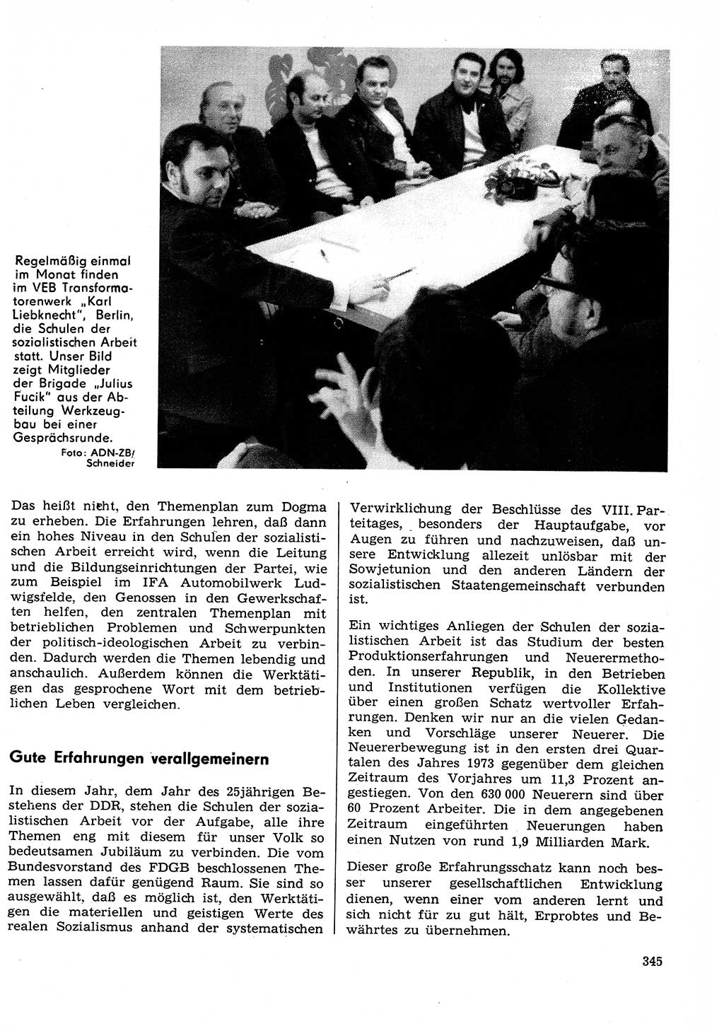 Neuer Weg (NW), Organ des Zentralkomitees (ZK) der SED (Sozialistische Einheitspartei Deutschlands) für Fragen des Parteilebens, 29. Jahrgang [Deutsche Demokratische Republik (DDR)] 1974, Seite 345 (NW ZK SED DDR 1974, S. 345)