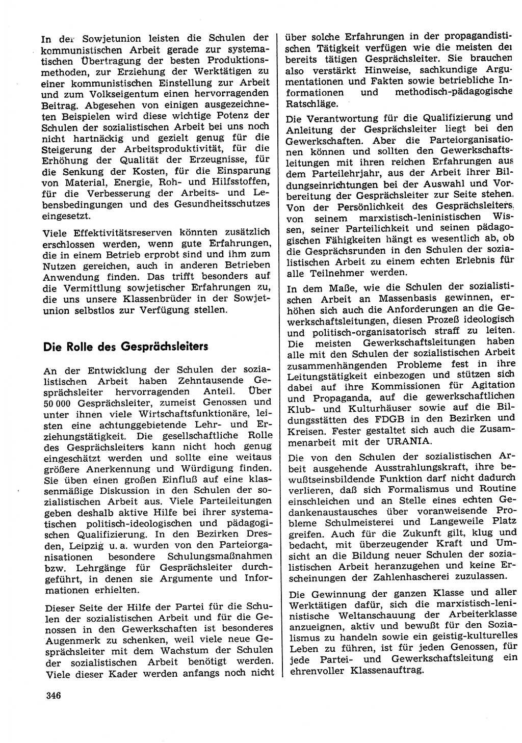 Neuer Weg (NW), Organ des Zentralkomitees (ZK) der SED (Sozialistische Einheitspartei Deutschlands) für Fragen des Parteilebens, 29. Jahrgang [Deutsche Demokratische Republik (DDR)] 1974, Seite 346 (NW ZK SED DDR 1974, S. 346)
