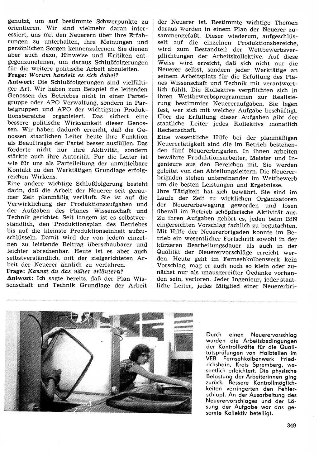 Neuer Weg (NW), Organ des Zentralkomitees (ZK) der SED (Sozialistische Einheitspartei Deutschlands) für Fragen des Parteilebens, 29. Jahrgang [Deutsche Demokratische Republik (DDR)] 1974, Seite 349 (NW ZK SED DDR 1974, S. 349)