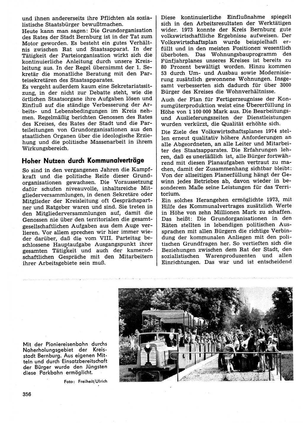 Neuer Weg (NW), Organ des Zentralkomitees (ZK) der SED (Sozialistische Einheitspartei Deutschlands) für Fragen des Parteilebens, 29. Jahrgang [Deutsche Demokratische Republik (DDR)] 1974, Seite 356 (NW ZK SED DDR 1974, S. 356)