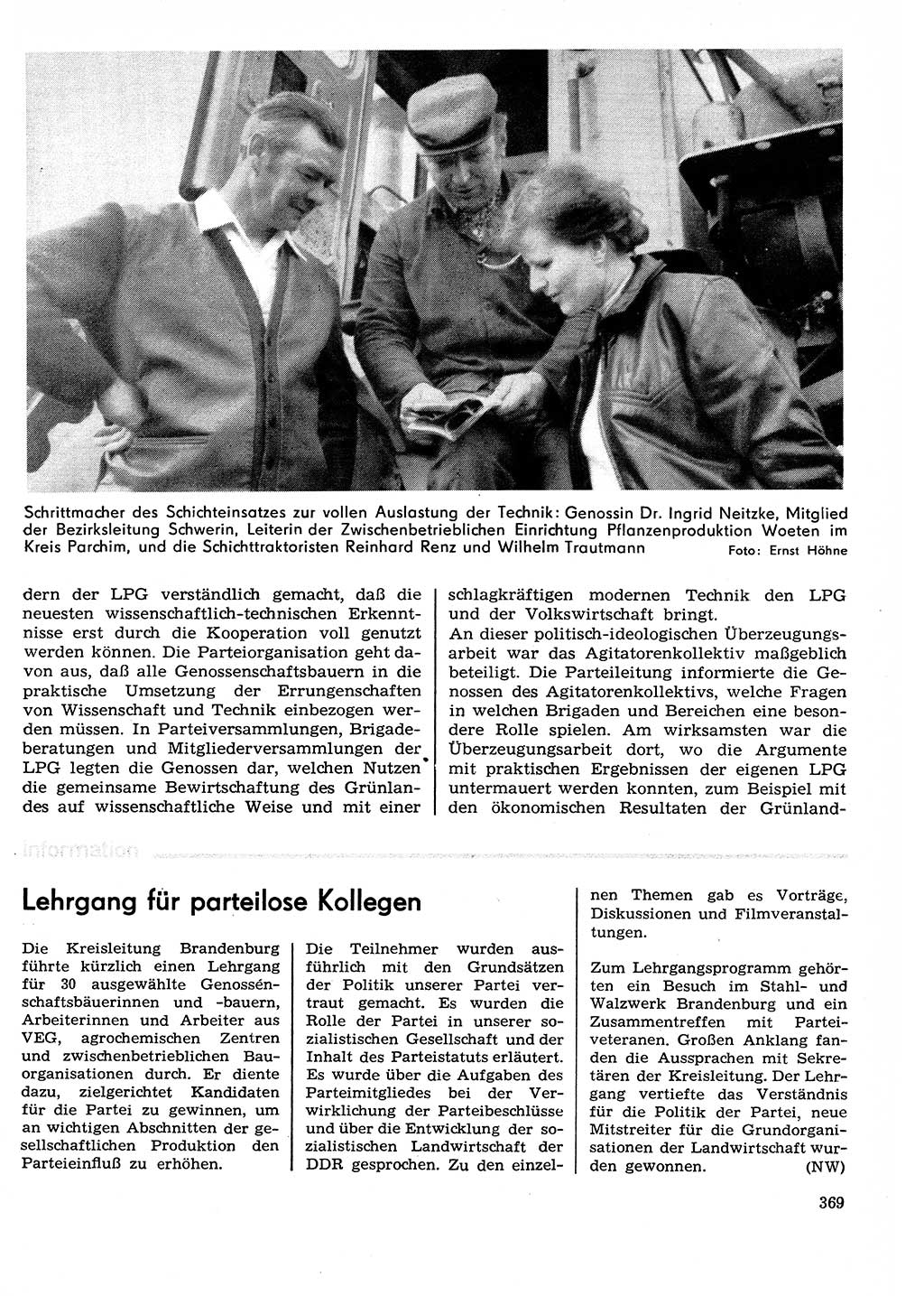 Neuer Weg (NW), Organ des Zentralkomitees (ZK) der SED (Sozialistische Einheitspartei Deutschlands) für Fragen des Parteilebens, 29. Jahrgang [Deutsche Demokratische Republik (DDR)] 1974, Seite 369 (NW ZK SED DDR 1974, S. 369)