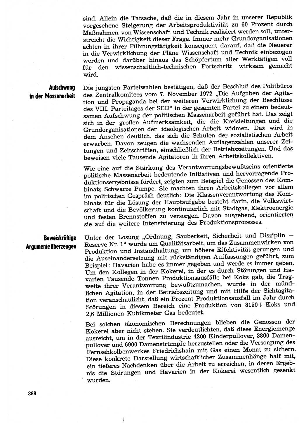 Neuer Weg (NW), Organ des Zentralkomitees (ZK) der SED (Sozialistische Einheitspartei Deutschlands) für Fragen des Parteilebens, 29. Jahrgang [Deutsche Demokratische Republik (DDR)] 1974, Seite 388 (NW ZK SED DDR 1974, S. 388)