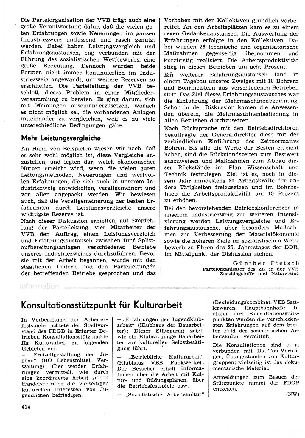 Neuer Weg (NW), Organ des Zentralkomitees (ZK) der SED (Sozialistische Einheitspartei Deutschlands) für Fragen des Parteilebens, 29. Jahrgang [Deutsche Demokratische Republik (DDR)] 1974, Seite 414 (NW ZK SED DDR 1974, S. 414)