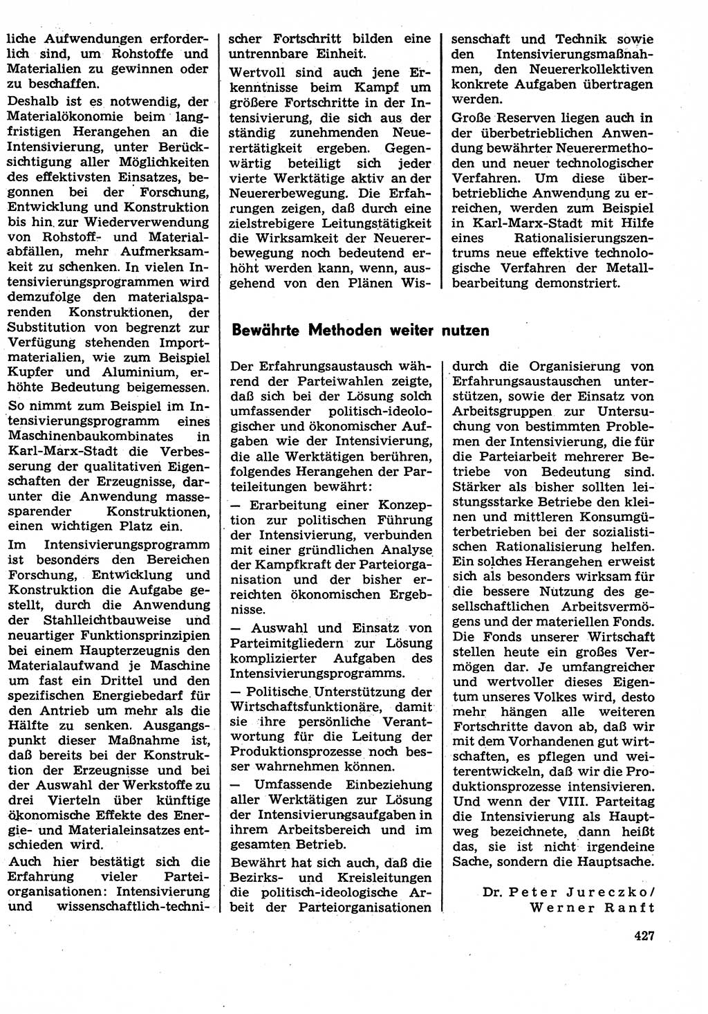 Neuer Weg (NW), Organ des Zentralkomitees (ZK) der SED (Sozialistische Einheitspartei Deutschlands) für Fragen des Parteilebens, 29. Jahrgang [Deutsche Demokratische Republik (DDR)] 1974, Seite 427 (NW ZK SED DDR 1974, S. 427)