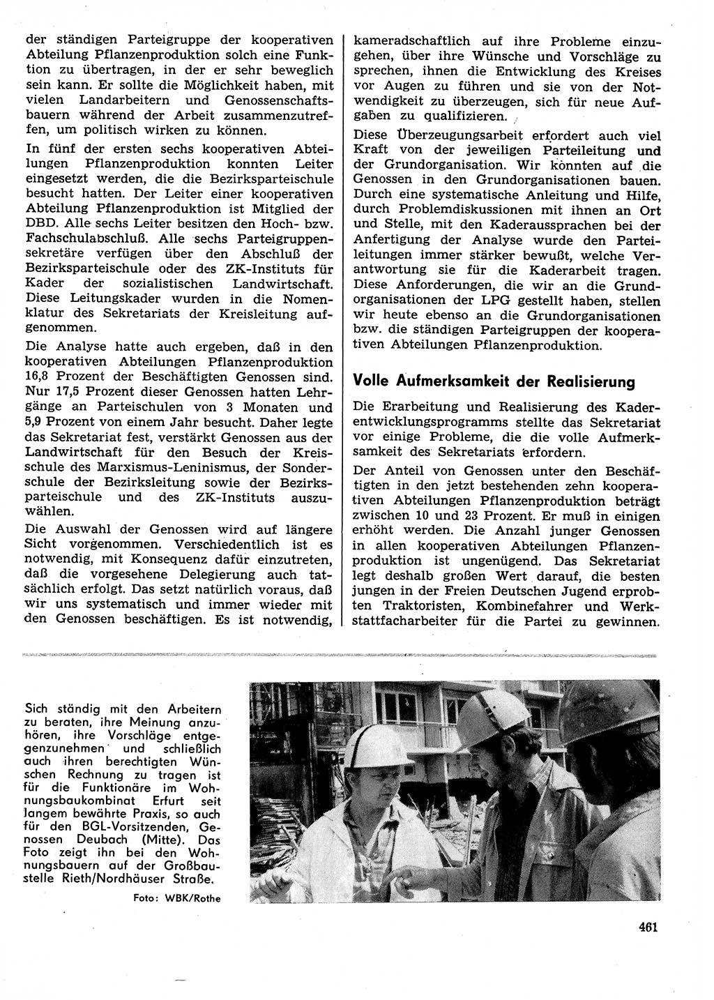 Neuer Weg (NW), Organ des Zentralkomitees (ZK) der SED (Sozialistische Einheitspartei Deutschlands) für Fragen des Parteilebens, 29. Jahrgang [Deutsche Demokratische Republik (DDR)] 1974, Seite 461 (NW ZK SED DDR 1974, S. 461)