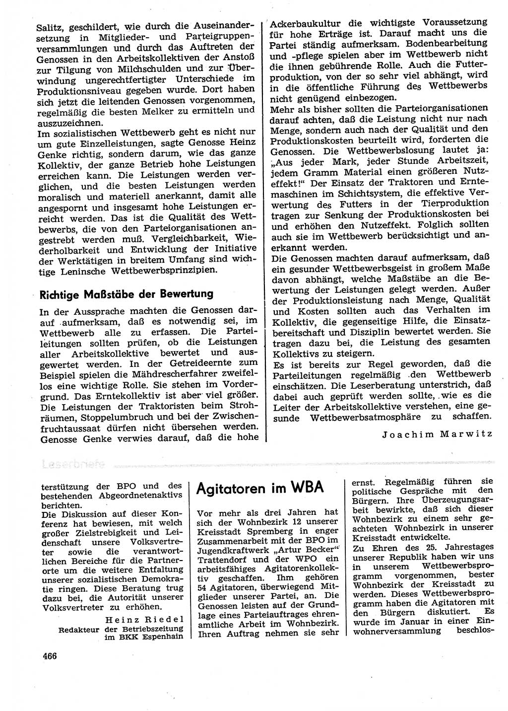 Neuer Weg (NW), Organ des Zentralkomitees (ZK) der SED (Sozialistische Einheitspartei Deutschlands) für Fragen des Parteilebens, 29. Jahrgang [Deutsche Demokratische Republik (DDR)] 1974, Seite 466 (NW ZK SED DDR 1974, S. 466)