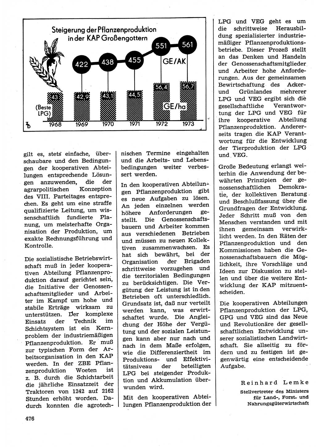 Neuer Weg (NW), Organ des Zentralkomitees (ZK) der SED (Sozialistische Einheitspartei Deutschlands) für Fragen des Parteilebens, 29. Jahrgang [Deutsche Demokratische Republik (DDR)] 1974, Seite 476 (NW ZK SED DDR 1974, S. 476)