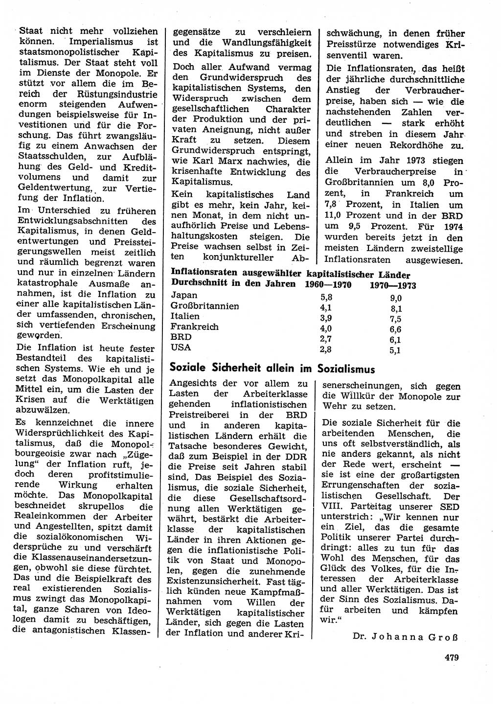 Neuer Weg (NW), Organ des Zentralkomitees (ZK) der SED (Sozialistische Einheitspartei Deutschlands) für Fragen des Parteilebens, 29. Jahrgang [Deutsche Demokratische Republik (DDR)] 1974, Seite 479 (NW ZK SED DDR 1974, S. 479)