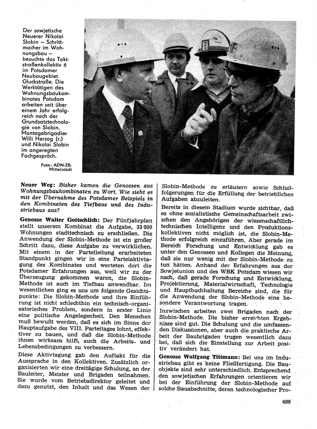 Neuer Weg (NW), Organ des Zentralkomitees (ZK) der SED (Sozialistische Einheitspartei Deutschlands) für Fragen des Parteilebens, 29. Jahrgang [Deutsche Demokratische Republik (DDR)] 1974, Seite 489 (NW ZK SED DDR 1974, S. 489)
