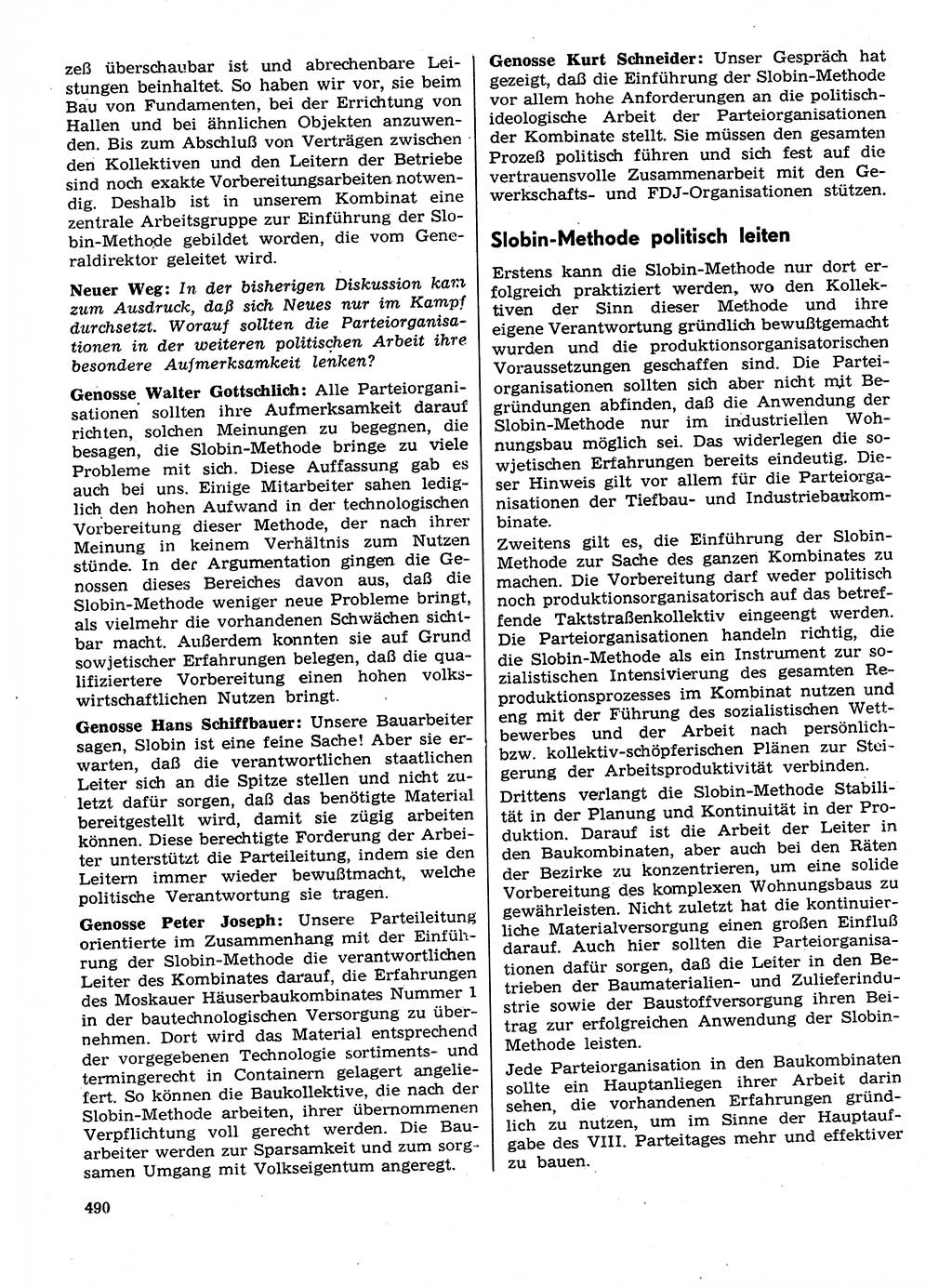 Neuer Weg (NW), Organ des Zentralkomitees (ZK) der SED (Sozialistische Einheitspartei Deutschlands) für Fragen des Parteilebens, 29. Jahrgang [Deutsche Demokratische Republik (DDR)] 1974, Seite 490 (NW ZK SED DDR 1974, S. 490)