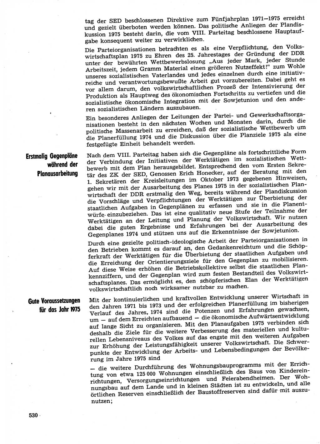 Neuer Weg (NW), Organ des Zentralkomitees (ZK) der SED (Sozialistische Einheitspartei Deutschlands) für Fragen des Parteilebens, 29. Jahrgang [Deutsche Demokratische Republik (DDR)] 1974, Seite 530 (NW ZK SED DDR 1974, S. 530)