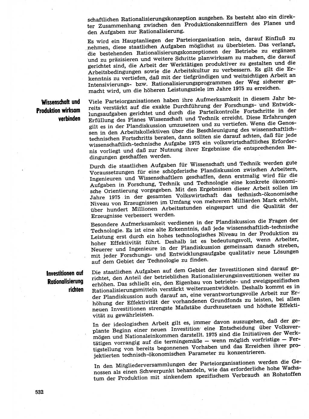 Neuer Weg (NW), Organ des Zentralkomitees (ZK) der SED (Sozialistische Einheitspartei Deutschlands) für Fragen des Parteilebens, 29. Jahrgang [Deutsche Demokratische Republik (DDR)] 1974, Seite 532 (NW ZK SED DDR 1974, S. 532)