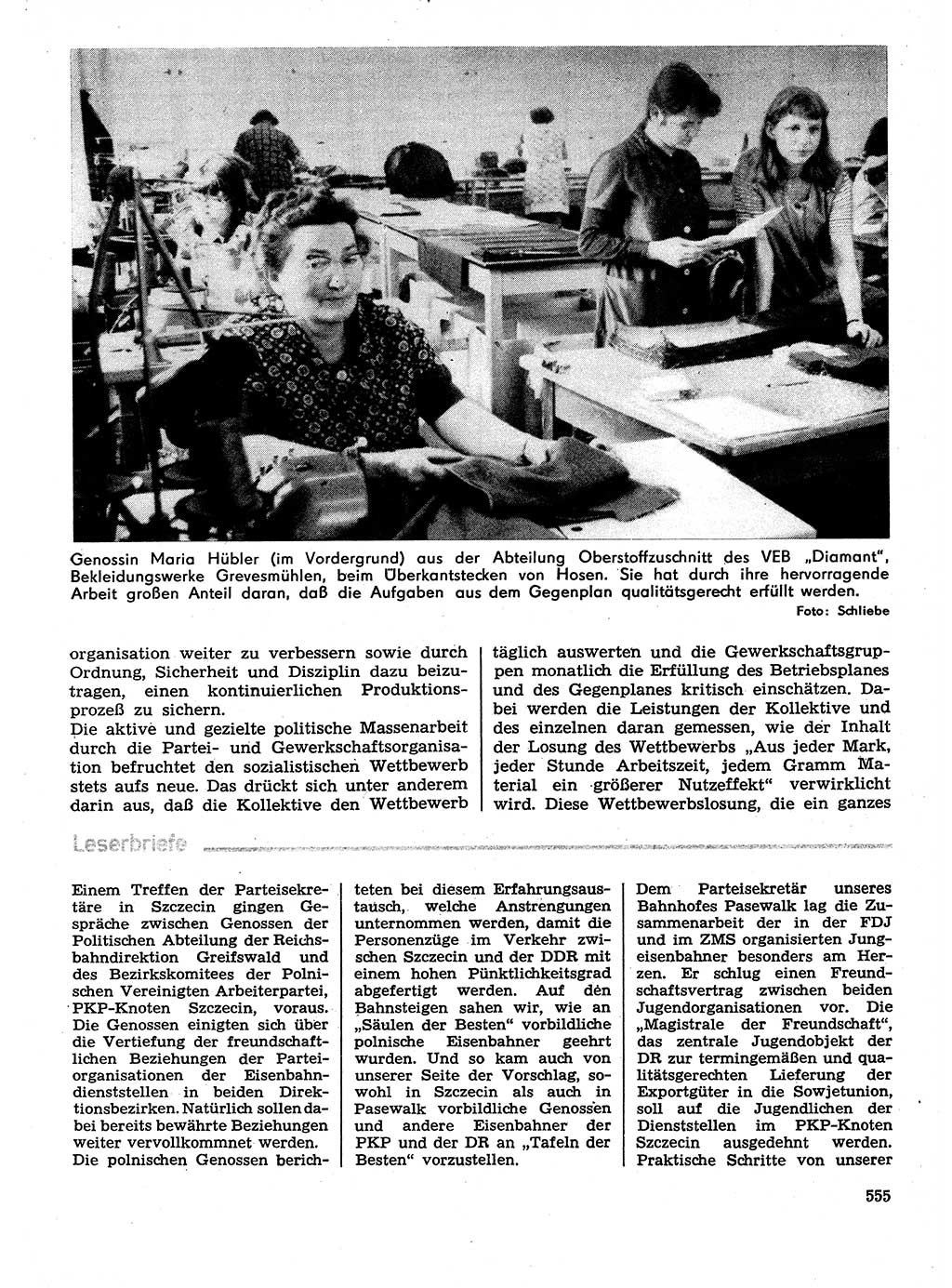 Neuer Weg (NW), Organ des Zentralkomitees (ZK) der SED (Sozialistische Einheitspartei Deutschlands) für Fragen des Parteilebens, 29. Jahrgang [Deutsche Demokratische Republik (DDR)] 1974, Seite 555 (NW ZK SED DDR 1974, S. 555)