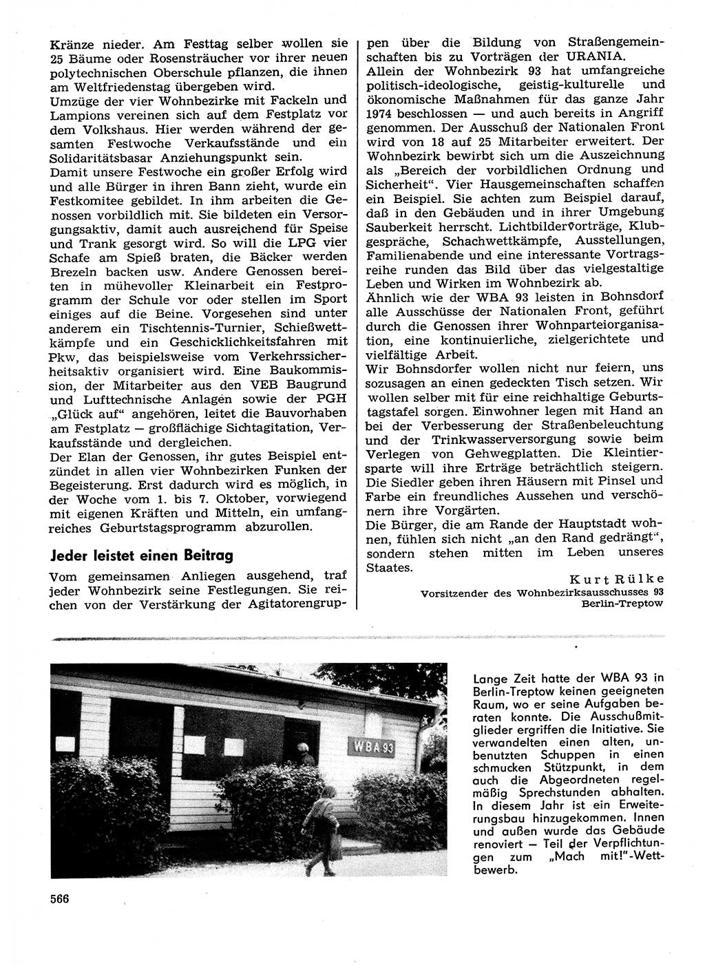 Neuer Weg (NW), Organ des Zentralkomitees (ZK) der SED (Sozialistische Einheitspartei Deutschlands) für Fragen des Parteilebens, 29. Jahrgang [Deutsche Demokratische Republik (DDR)] 1974, Seite 566 (NW ZK SED DDR 1974, S. 566)