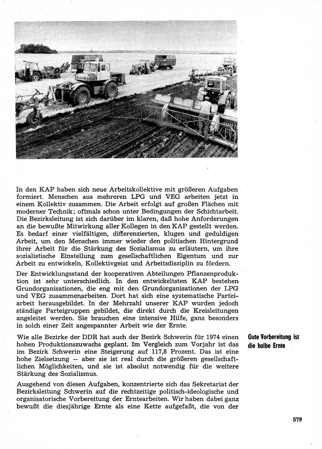 Neuer Weg (NW), Organ des Zentralkomitees (ZK) der SED (Sozialistische Einheitspartei Deutschlands) für Fragen des Parteilebens, 29. Jahrgang [Deutsche Demokratische Republik (DDR)] 1974, Seite 579 (NW ZK SED DDR 1974, S. 579)