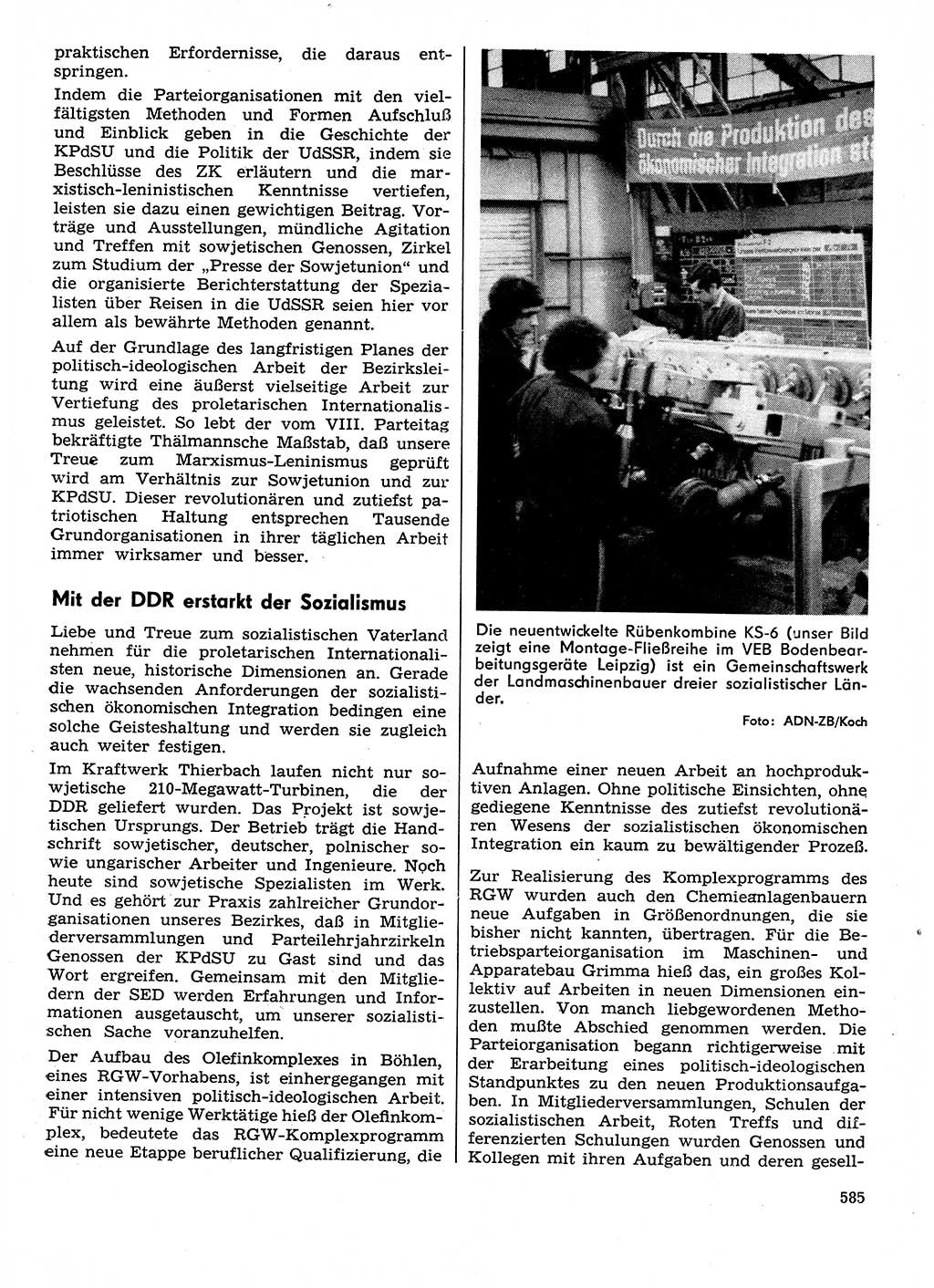 Neuer Weg (NW), Organ des Zentralkomitees (ZK) der SED (Sozialistische Einheitspartei Deutschlands) für Fragen des Parteilebens, 29. Jahrgang [Deutsche Demokratische Republik (DDR)] 1974, Seite 585 (NW ZK SED DDR 1974, S. 585)