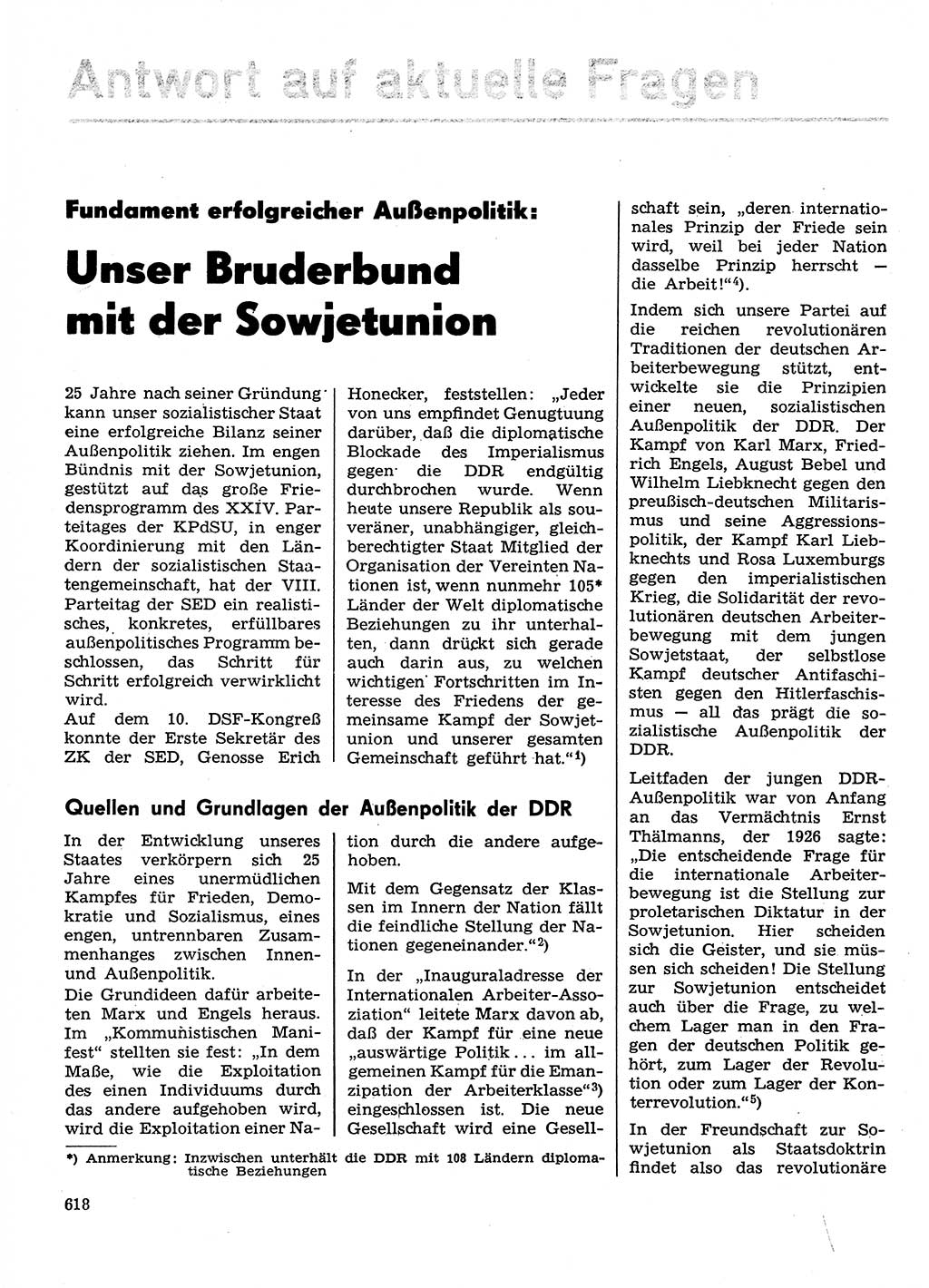 Neuer Weg (NW), Organ des Zentralkomitees (ZK) der SED (Sozialistische Einheitspartei Deutschlands) für Fragen des Parteilebens, 29. Jahrgang [Deutsche Demokratische Republik (DDR)] 1974, Seite 618 (NW ZK SED DDR 1974, S. 618)