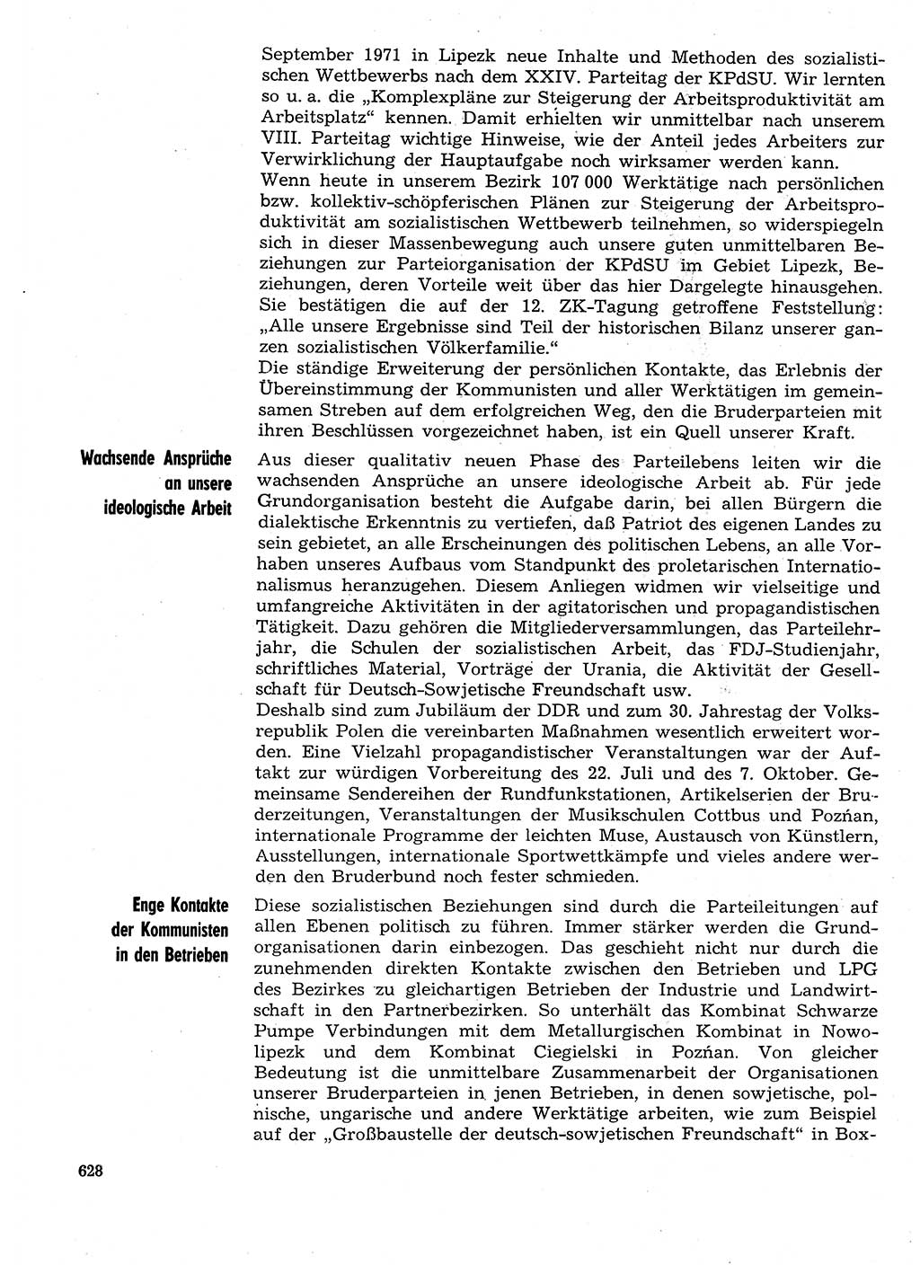 Neuer Weg (NW), Organ des Zentralkomitees (ZK) der SED (Sozialistische Einheitspartei Deutschlands) für Fragen des Parteilebens, 29. Jahrgang [Deutsche Demokratische Republik (DDR)] 1974, Seite 628 (NW ZK SED DDR 1974, S. 628)