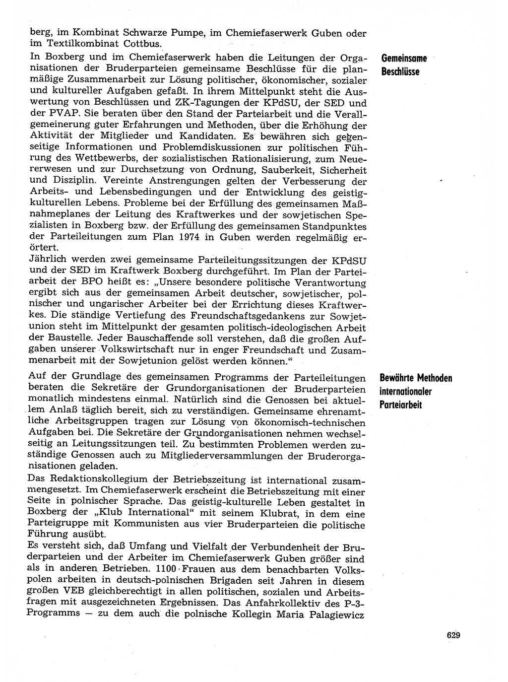 Neuer Weg (NW), Organ des Zentralkomitees (ZK) der SED (Sozialistische Einheitspartei Deutschlands) für Fragen des Parteilebens, 29. Jahrgang [Deutsche Demokratische Republik (DDR)] 1974, Seite 629 (NW ZK SED DDR 1974, S. 629)