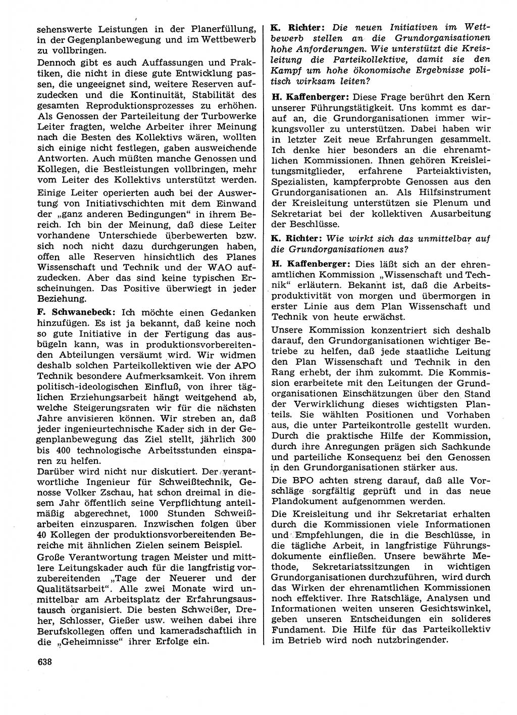 Neuer Weg (NW), Organ des Zentralkomitees (ZK) der SED (Sozialistische Einheitspartei Deutschlands) für Fragen des Parteilebens, 29. Jahrgang [Deutsche Demokratische Republik (DDR)] 1974, Seite 638 (NW ZK SED DDR 1974, S. 638)