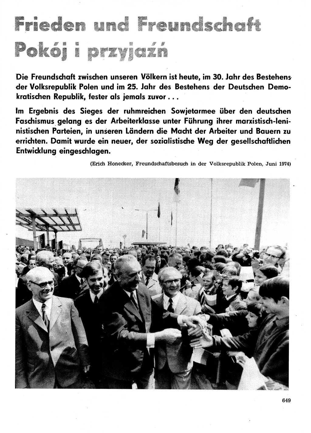 Neuer Weg (NW), Organ des Zentralkomitees (ZK) der SED (Sozialistische Einheitspartei Deutschlands) für Fragen des Parteilebens, 29. Jahrgang [Deutsche Demokratische Republik (DDR)] 1974, Seite 649 (NW ZK SED DDR 1974, S. 649)