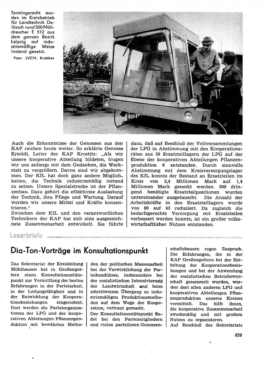 Neuer Weg (NW), Organ des Zentralkomitees (ZK) der SED (Sozialistische Einheitspartei Deutschlands) für Fragen des Parteilebens, 29. Jahrgang [Deutsche Demokratische Republik (DDR)] 1974, Seite 659 (NW ZK SED DDR 1974, S. 659)