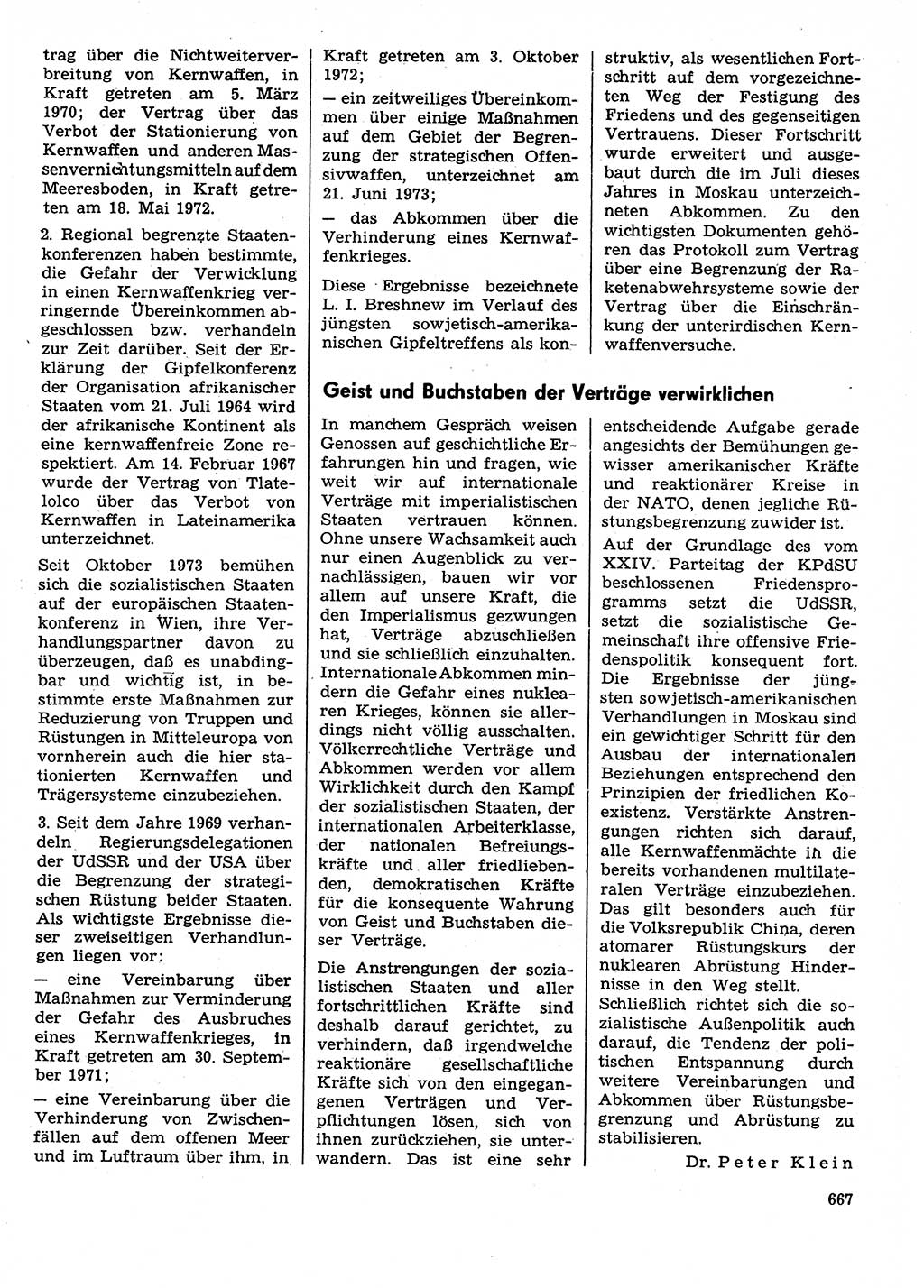 Neuer Weg (NW), Organ des Zentralkomitees (ZK) der SED (Sozialistische Einheitspartei Deutschlands) für Fragen des Parteilebens, 29. Jahrgang [Deutsche Demokratische Republik (DDR)] 1974, Seite 667 (NW ZK SED DDR 1974, S. 667)