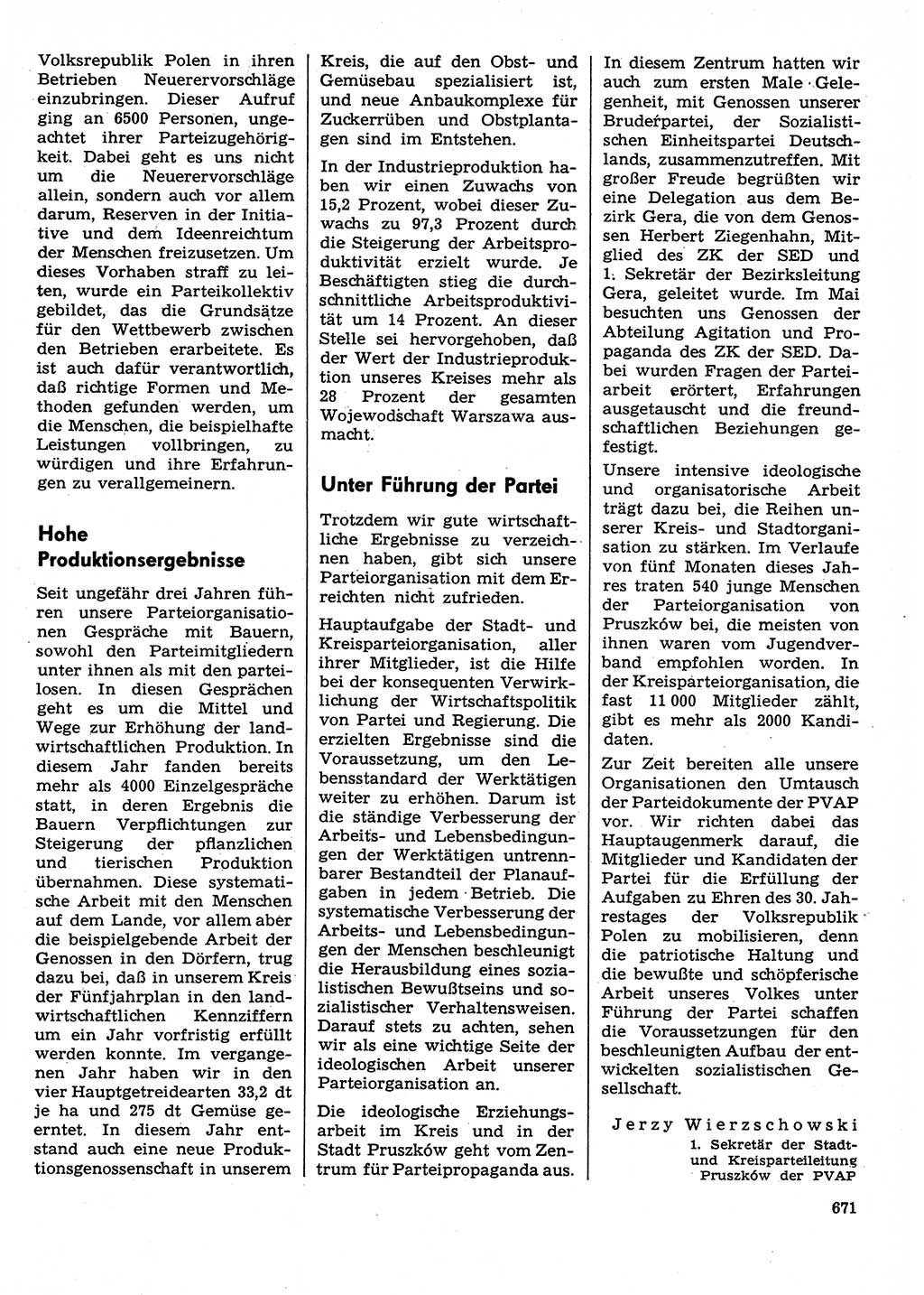 Neuer Weg (NW), Organ des Zentralkomitees (ZK) der SED (Sozialistische Einheitspartei Deutschlands) für Fragen des Parteilebens, 29. Jahrgang [Deutsche Demokratische Republik (DDR)] 1974, Seite 671 (NW ZK SED DDR 1974, S. 671)