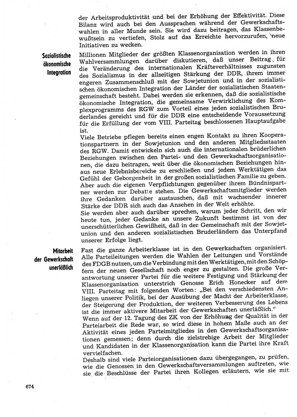 Neuer Weg (NW), Organ des Zentralkomitees (ZK) der SED (Sozialistische Einheitspartei Deutschlands) für Fragen des Parteilebens, 29. Jahrgang [Deutsche Demokratische Republik (DDR)] 1974, Seite 674 (NW ZK SED DDR 1974, S. 674)